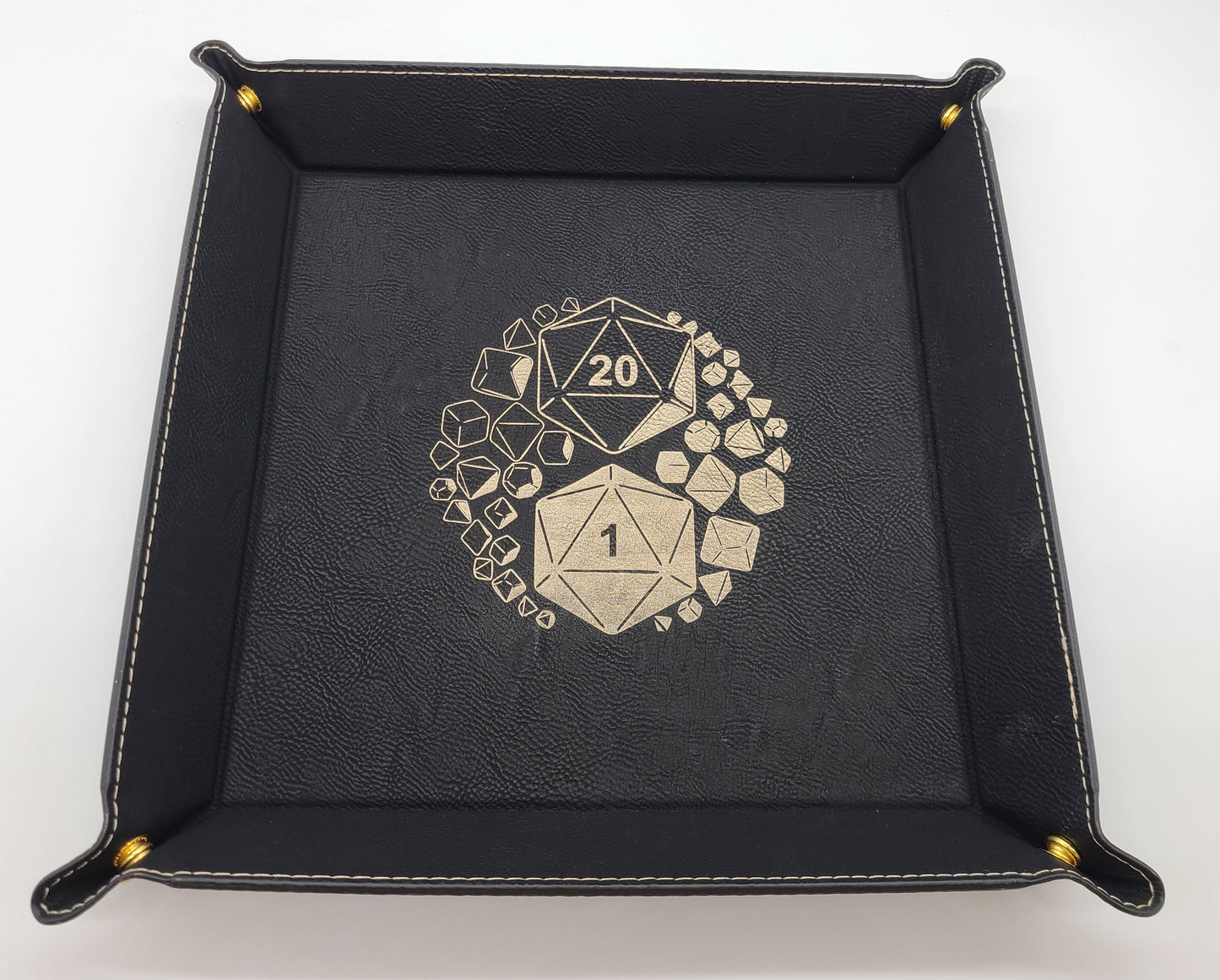 Dragonskin Rolling Tray - Dice Ying Yang - Black
