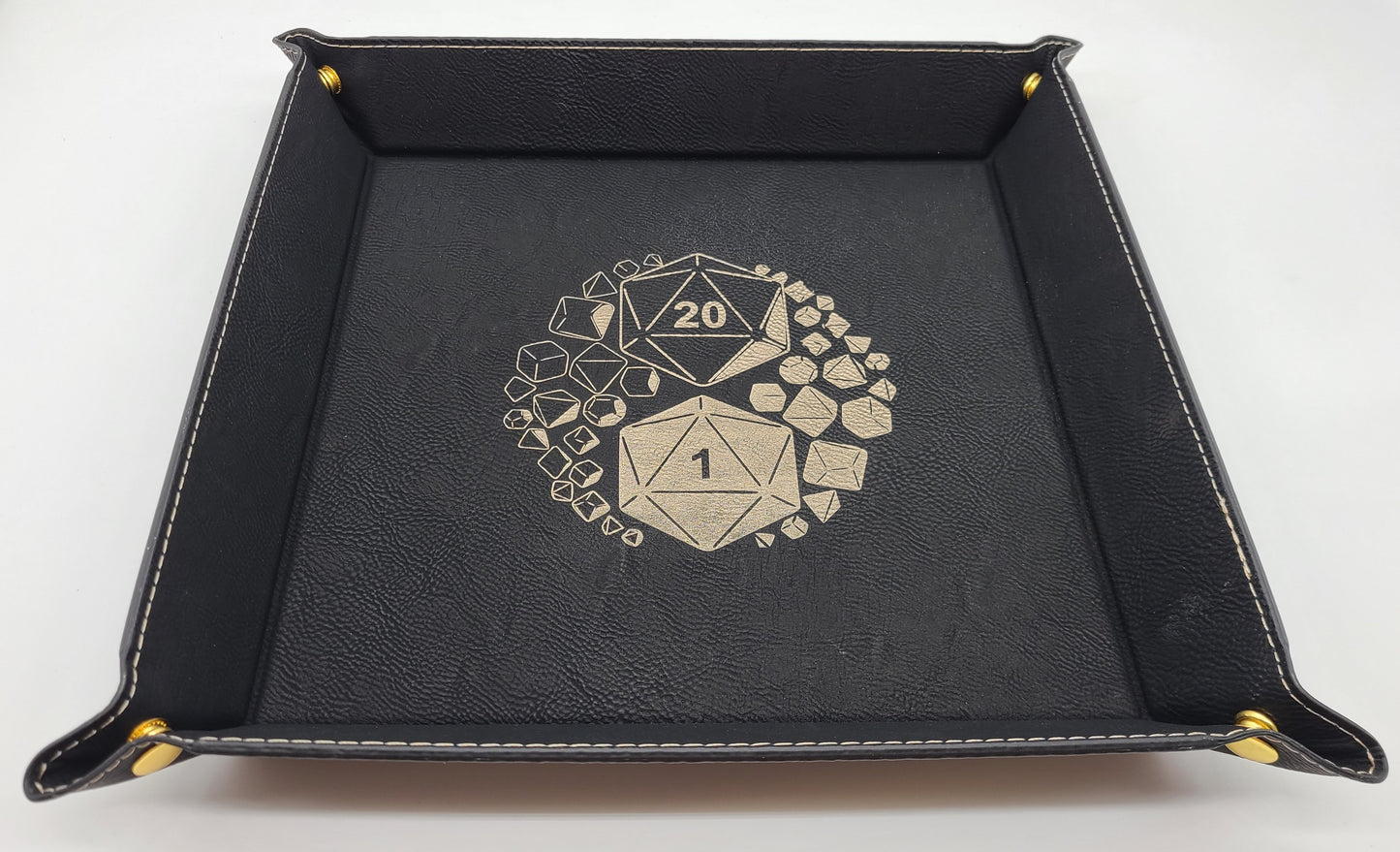 Dragonskin Rolling Tray - Dice Ying Yang - Black