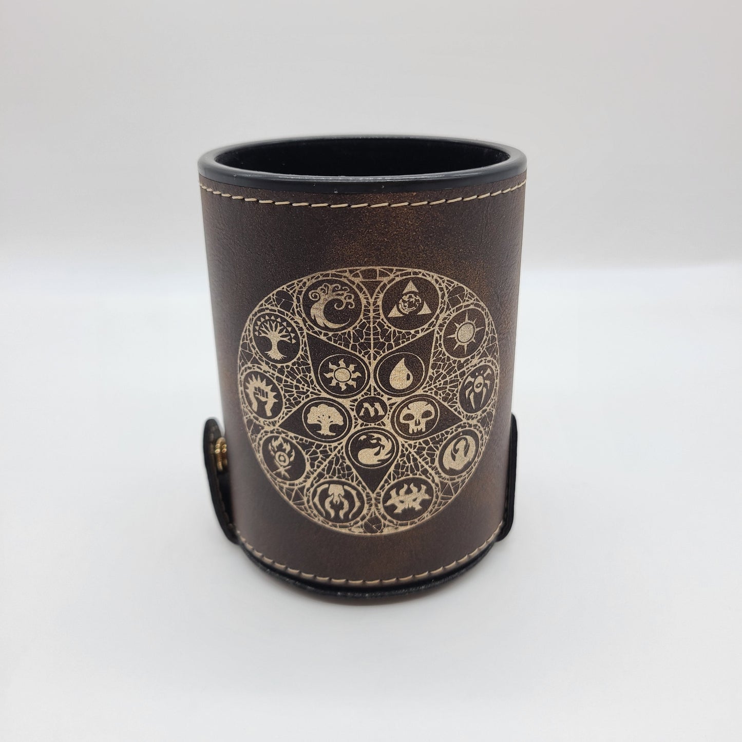 Dragonskin Rolling Cup - Dice MTG Rune - Rustic Brown
