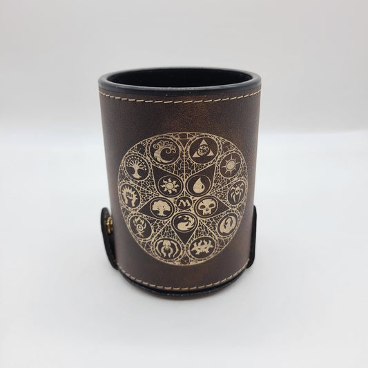 Dragonskin Rolling Cup - Dice MTG Rune - Rustic Brown