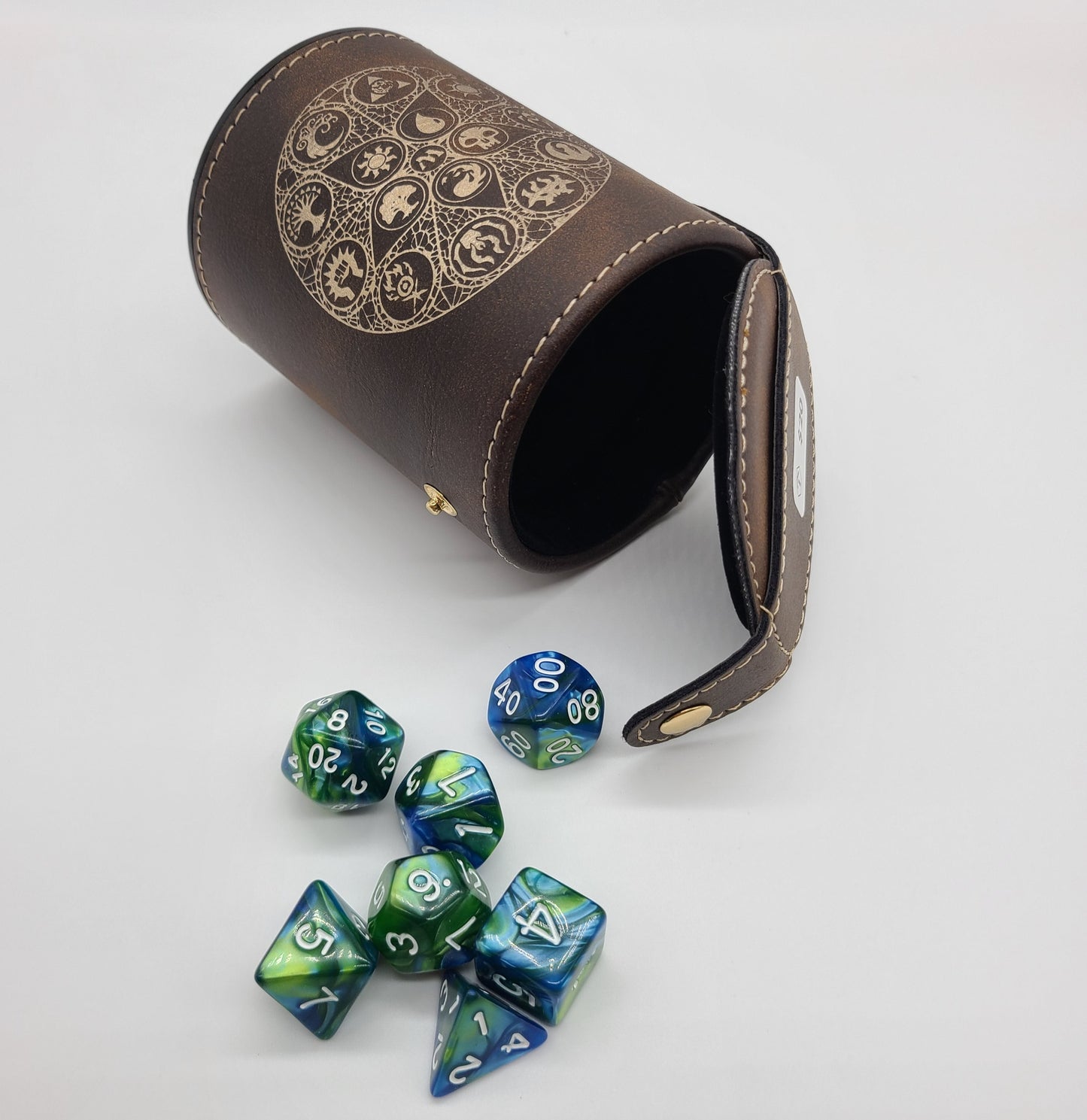Dragonskin Rolling Cup - Dice MTG Rune - Rustic Brown