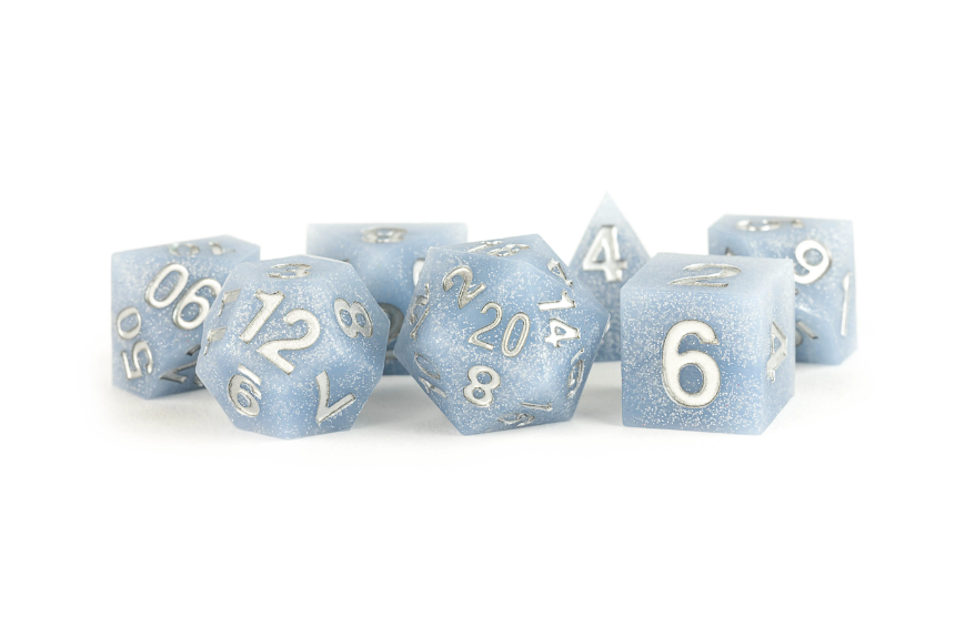 Sharp Edge Silicone Rubber Dice Set - Glacial Debris