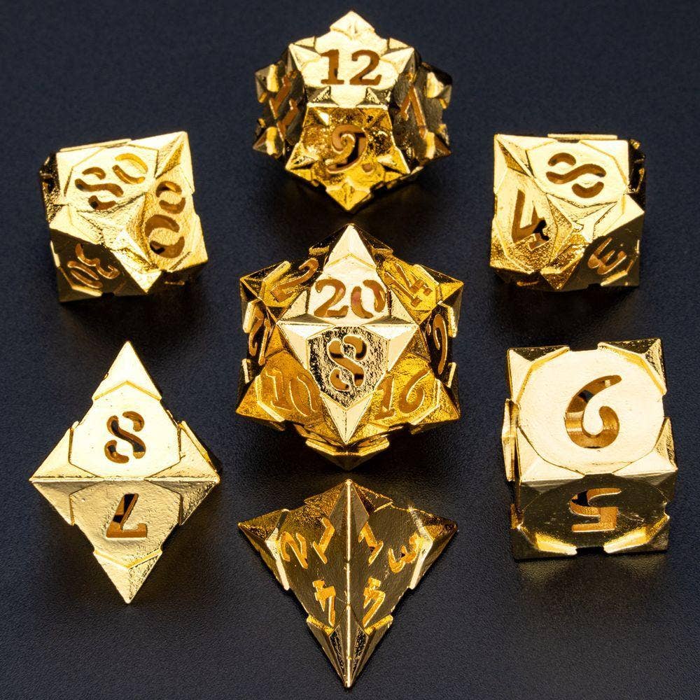 Morning Star Hollow Dice Set - Shiny Gold