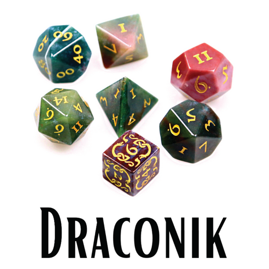 Draconik - Indian Agate Dice Set