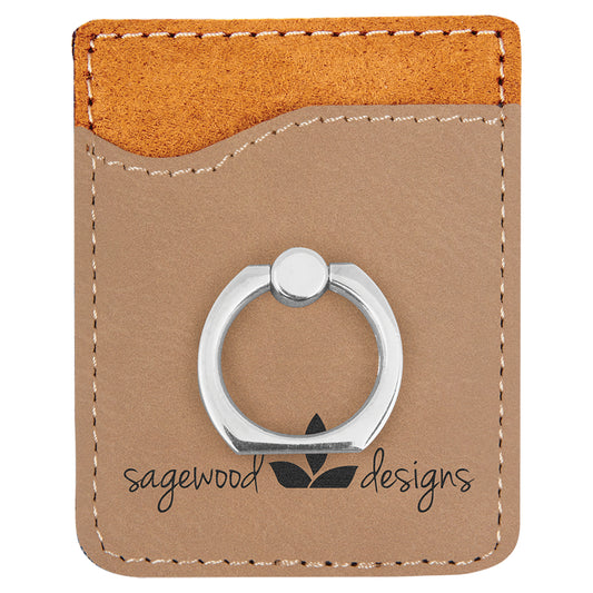 Leatherette Phone Wallet with Silver Ring