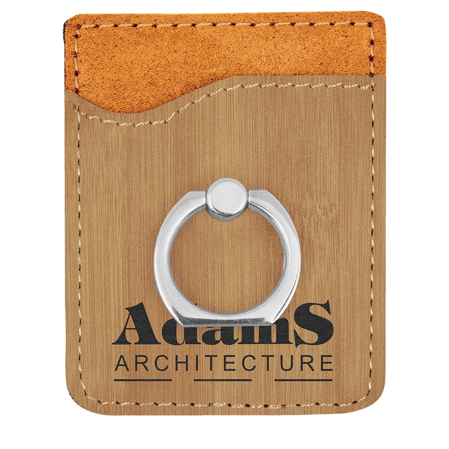 Leatherette Phone Wallet with Silver Ring