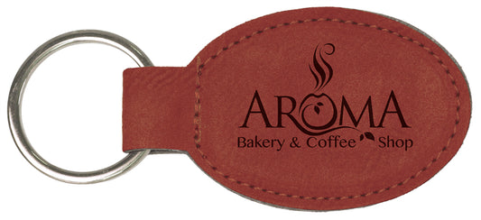 Leatherette Oval Keychain