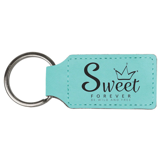 Leatherette Rectangle Keychain