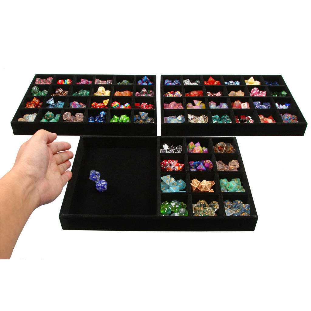 Forged Dice Display Case and Dice Tray with 3 Removable Divided Dice Trays