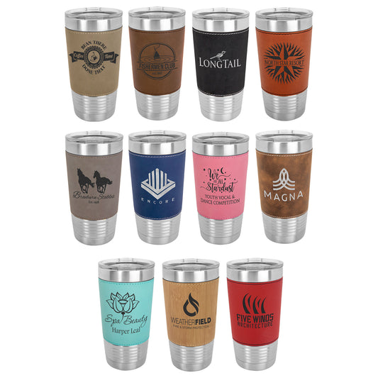 Polar Camel 20 oz. Leatherette Tumbler w/Lid