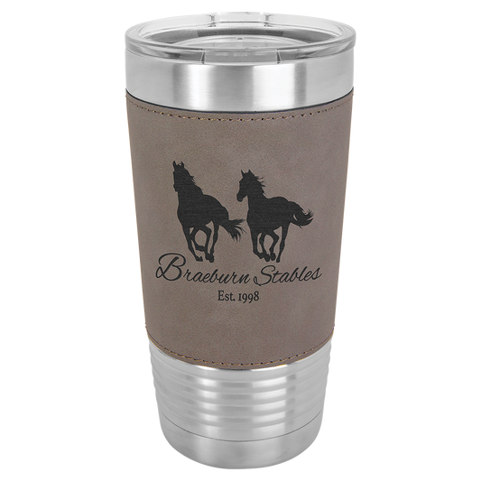 Polar Camel 20 oz. Leatherette Tumbler w/Lid