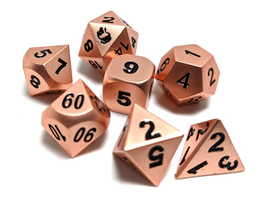 Matte Copper Dice with Black Numbers