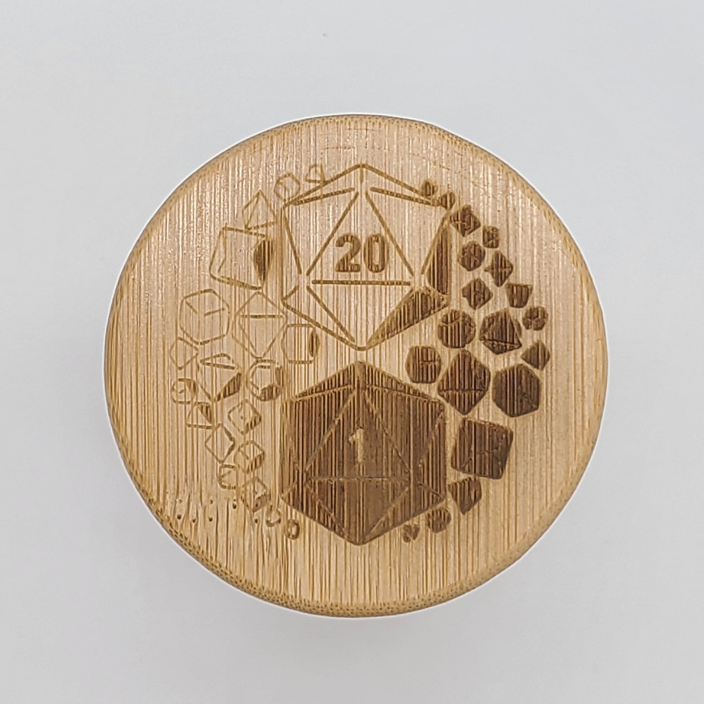Glass Jar w/ Bamboo Lid - D20 Rune