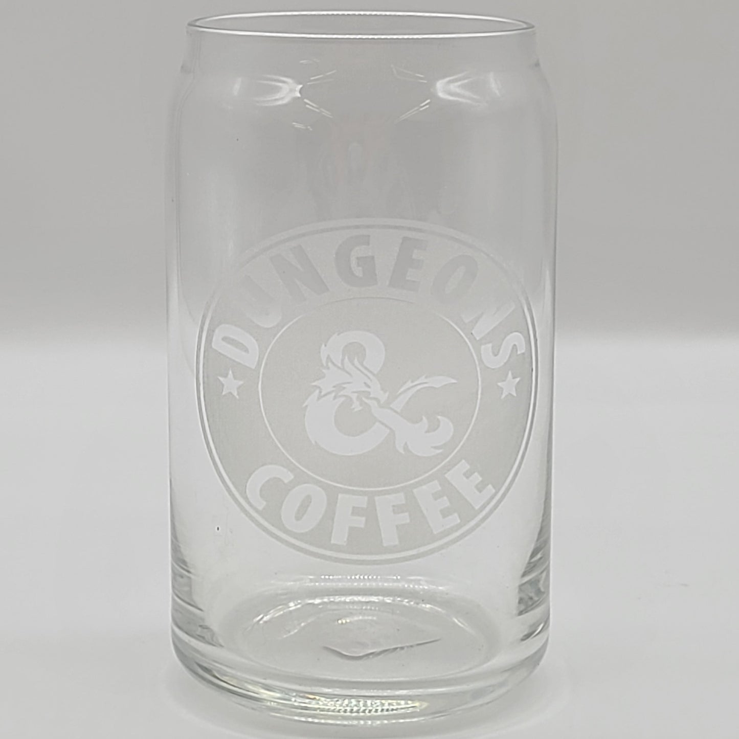 16 oz Can Glass - Dungeons & Coffee