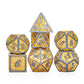 Brushed Gold Solid Metal Dragon Polyhedral Dice Set
