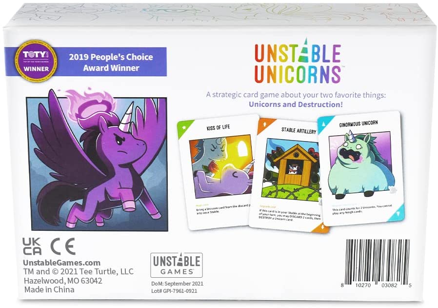 TeeTurtle Unstable Unicorns Card Game