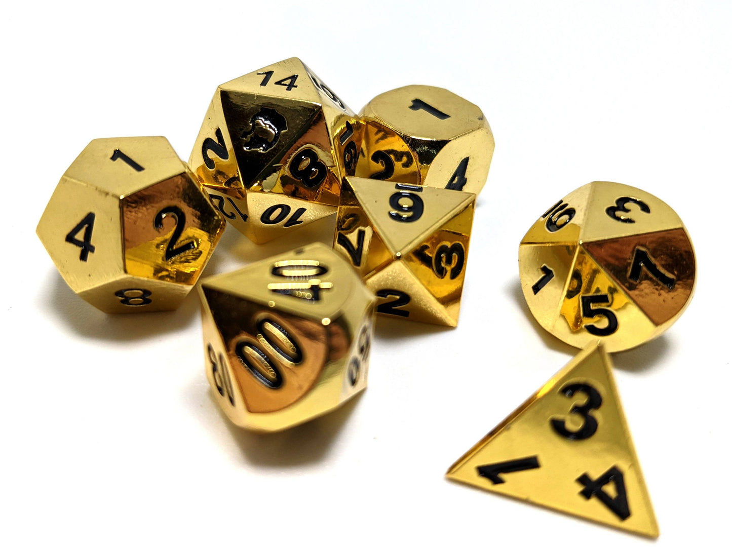 Shiny Gold Dice with Black Numbers