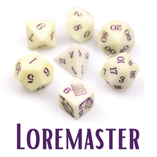Loremaster - Ivory Jade Dice Set