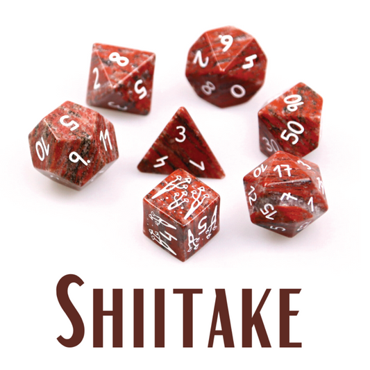Shittake - Red Granite Dice Set