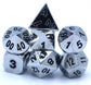 Shiny Silver Dice with Black Numbers