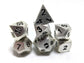 Matte Silver Dice with Black Numbers
