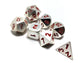 Matte Silver Dice with Red Numbers